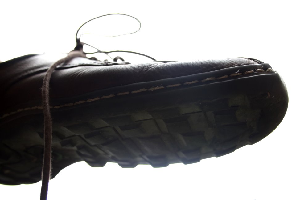 Flying shoe in the air