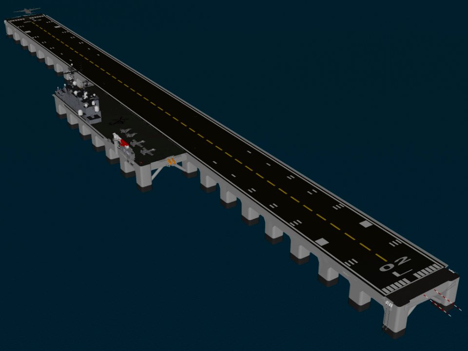 Floating runway sunk