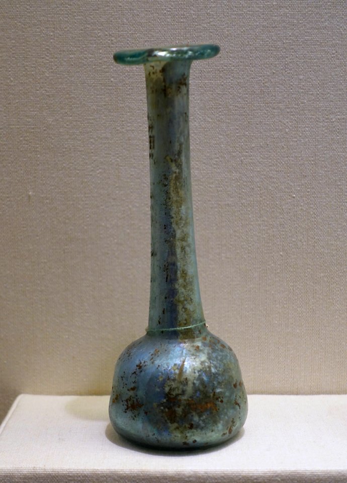Flask, Eastern Mediterranean, late 1st-2nd century AD, free-blown glass - California Palace of the Legion of Honor - San Francisco, CA - DSC03060