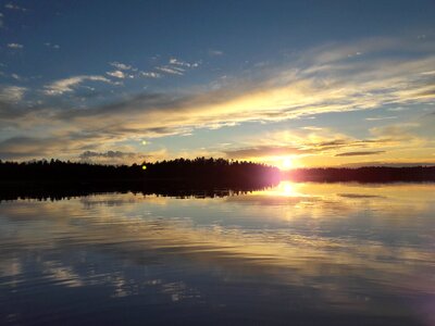 Sunset reflection mirroring photo