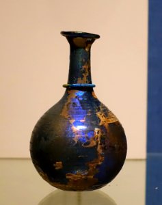 Flask, Syro-Palestinian, , 1-150 AD, free-blown glass - Portland Art Museum - Portland, Oregon - DSC08991
