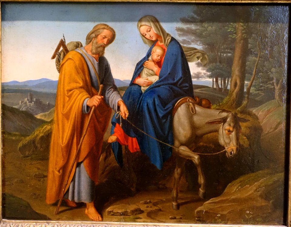 Flight into Egypt, by Joseph von Fuhrich, 1834, oil on panel - Germanisches Nationalmuseum - Nuremberg, Germany - DSC03480
