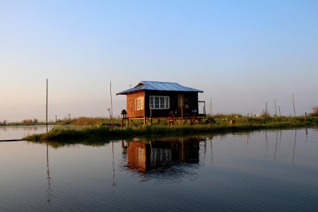Floating House at Inle Lake photo