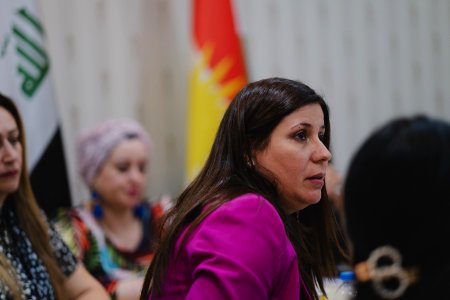 Florin Gorgis, Assyrian human rights and women's rights activist from Diana, Kurdistan Region, Iraq at a meeting in Erbil in her role as General Director of the KRG’s High Council of Women Affairs 04