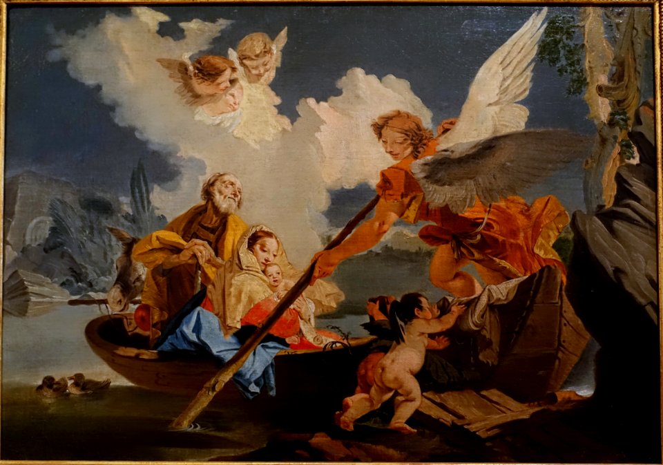 Flight from Egypt, by Giovanni Domenico Tiepolo, c. 1760 - Mainfränkisches Museum - Würzburg, Germany - DSC04575