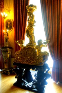 Flora and tritons, gilt wood atop bronze base - Saloon - Kingston Lacy - Dorset, England - DSC03506