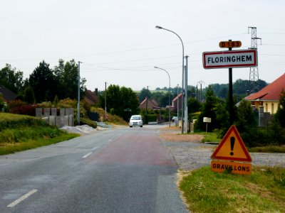 Floringhem (Pas-de-Calais, Fr) city limit sign
