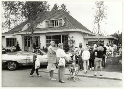 Flodderwood, opnamelocatie voor de film Flodder op het wielercircuit in recreatiegebied Spaarnwoude. NL-HlmNHA 54015248