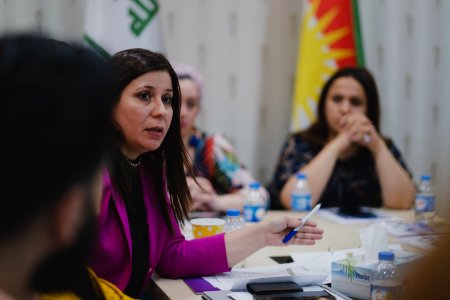 Florin Gorgis, Assyrian human rights and women's rights activist from Diana, Kurdistan Region, Iraq at a meeting in Erbil in her role as General Director of the KRG’s High Council of Women Affairs 06