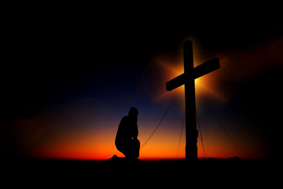 Devotion silhouette human