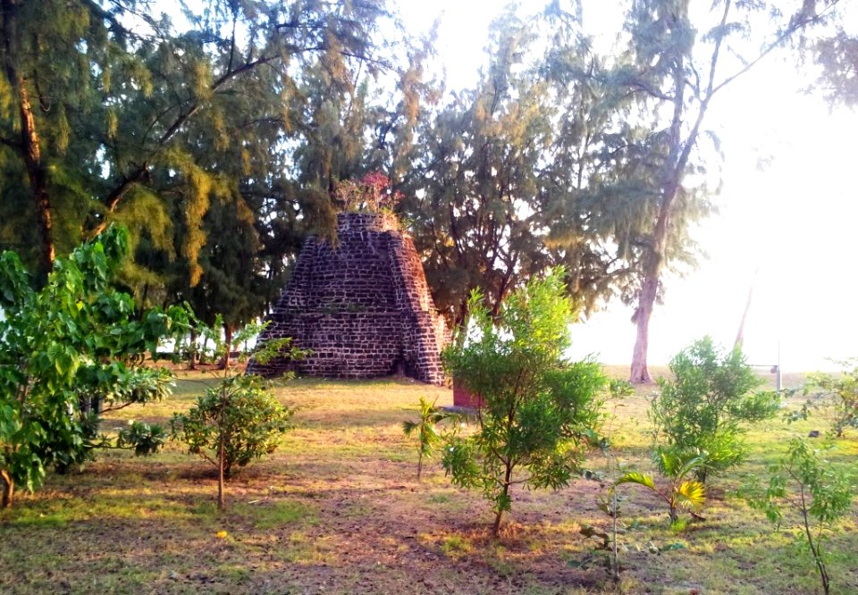 Flic-en-Flac - Mauritius - old kiln and indigenous planting on beach
