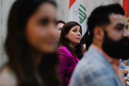 Florin Gorgis, Assyrian human rights and women's rights activist from Diana, Kurdistan Region, Iraq at a meeting in Erbil in her role as General Director of the KRG’s High Council of Women Affairs 01