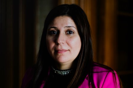 Florin Gorgis, Assyrian human rights and women's rights activist from Diana, Kurdistan Region, Iraq at a meeting in Erbil in her role as General Director of the KRG’s High Council of Women Affairs 15