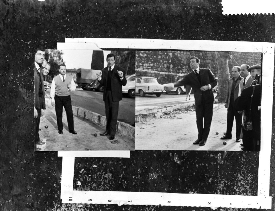 Fotomontage Yves Montand rust uit aan de Italiaanse Riviera, Bestanddeelnr 911-9111