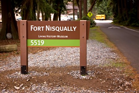 Fort Nisqually Living History Museum sign