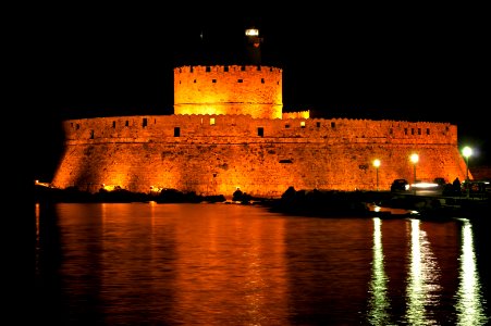 Fort Saint Nicolas Rhodes night