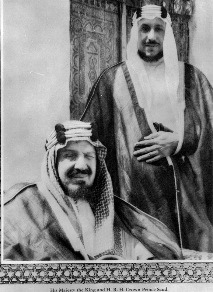 Foto van een afbeelding van een portret van Ibn Saud en een van zijn zonen, Bestanddeelnr 254-3683