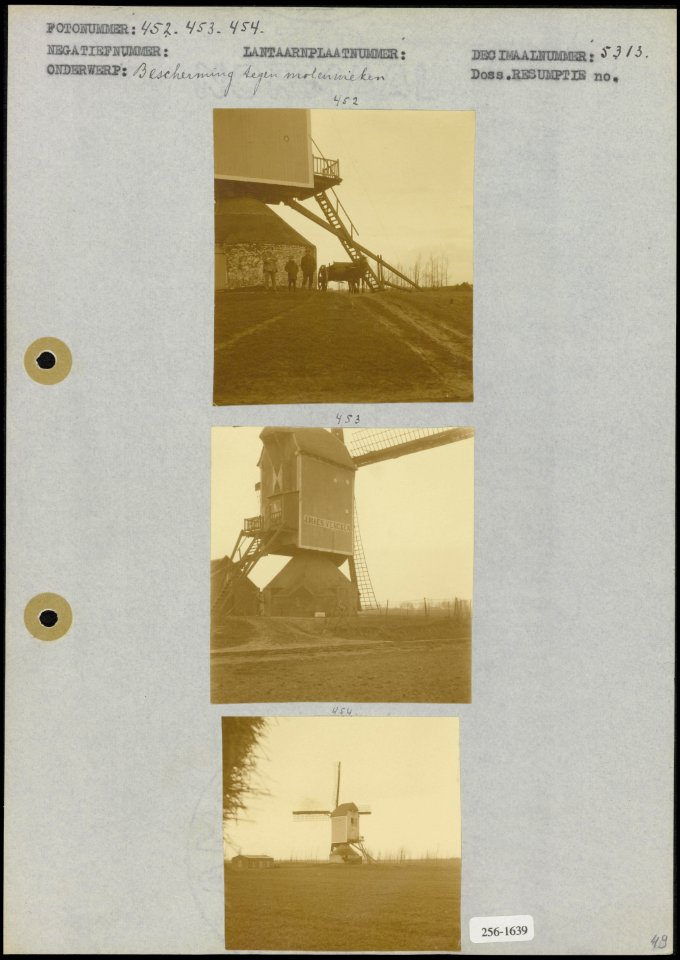 Foto 1 Bescherming tegen molenwieken van de molen van J. Maes Vencken (9,5x8 c…, Bestanddeelnr 256-1639