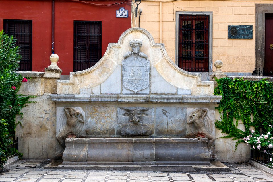 Fountain square Santa Ana Granada Spain