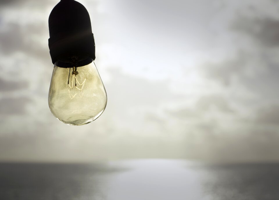 Light bulb sea yellow