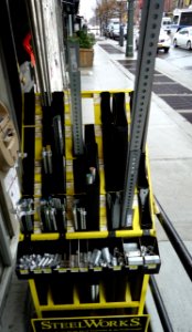 Fort Greene Brooklyn NY assorted photos near Fulton Street 28 steel for sale outside hardware store