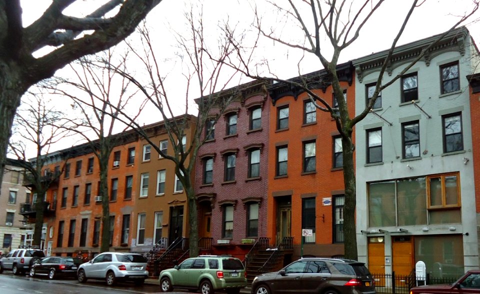 Fort Greene Brooklyn NY assorted photos near Fulton Street 9 building facades