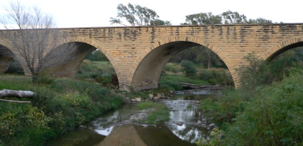 Fort Fletcher bridge middle spans from W 1
