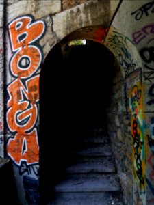 Fort de Loyasse - Bâtiment sud - Escalier montant au toit