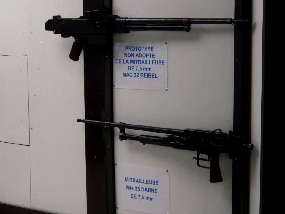Fort de Fermont and its museum -Prototype of a 7.5mm MAC 32 Reibel and Mle 33 7.5mm Darne machine gun