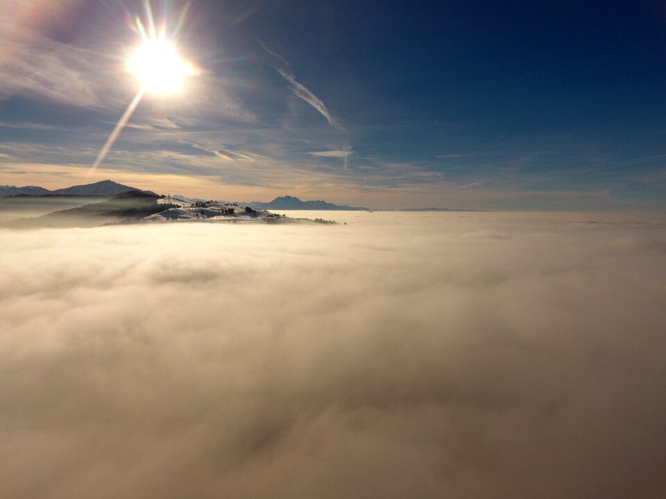 Aerial view about clouds selva marine
