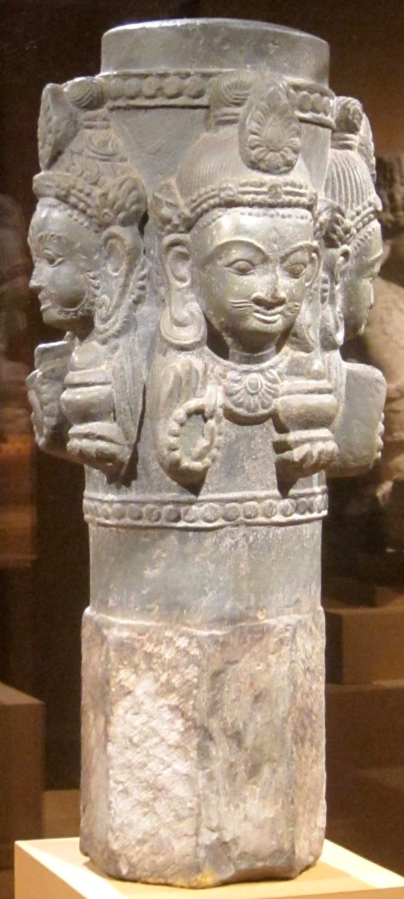 Four-faced linga from Nepal, early Malla period, grey dolomite, Honolulu Academy of Arts