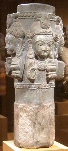 Four-faced linga from Nepal, early Malla period, grey dolomite, Honolulu Academy of Arts