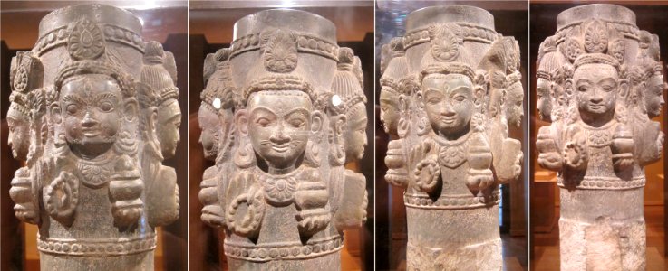 Four-faced linga from Nepal, early Malla period, grey dolomite (details), HAA