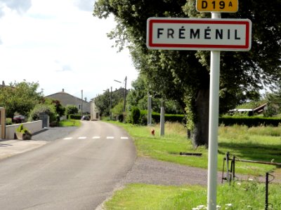 Fréménil (M-et-M) city limit sign