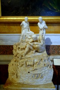 Fountain group with fisherman, shepherds, and personifications of a river and the sea, Roman, c. 210 AD, marble, from a Hellenistic original - Galleria Borghese - Rome, Italy - DSC04593