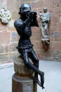 Fountain figure called Hansel, from the northern side of the Heilig-Geist-Spitals, Nuremberg, c. 1380, brass - Germanisches Nationalmuseum - Nuremberg, Germany - DSC02802
