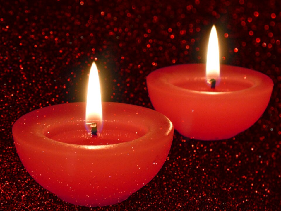 Candle burns closeup