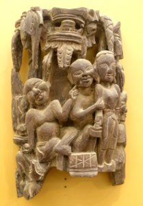 Four smiles, Huong Loc Communale house, Nam Dinh province, 17th century AD, wood - Vietnam National Museum of Fine Arts - Hanoi, Vietnam - DSC05033