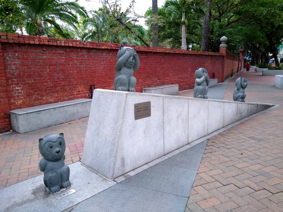 Four monkey sculptures in Taipei