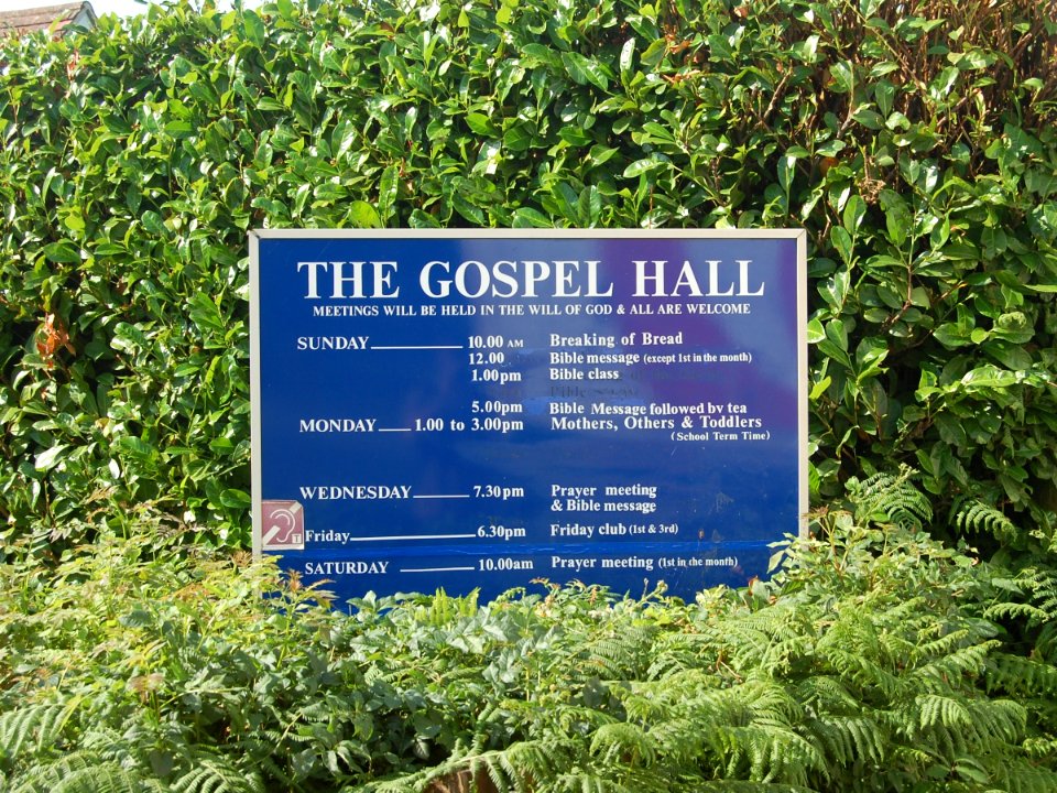 Four Marks Gospel Hall, 67 Winchester Road, Four Marks (July 2019) (Signboard)