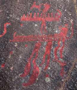 Four Men with Ships at Cobbler's Cliff Backa Brastad