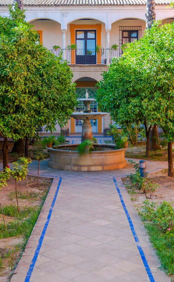 Fountain gardens alcazar Seville Andalusia Spain