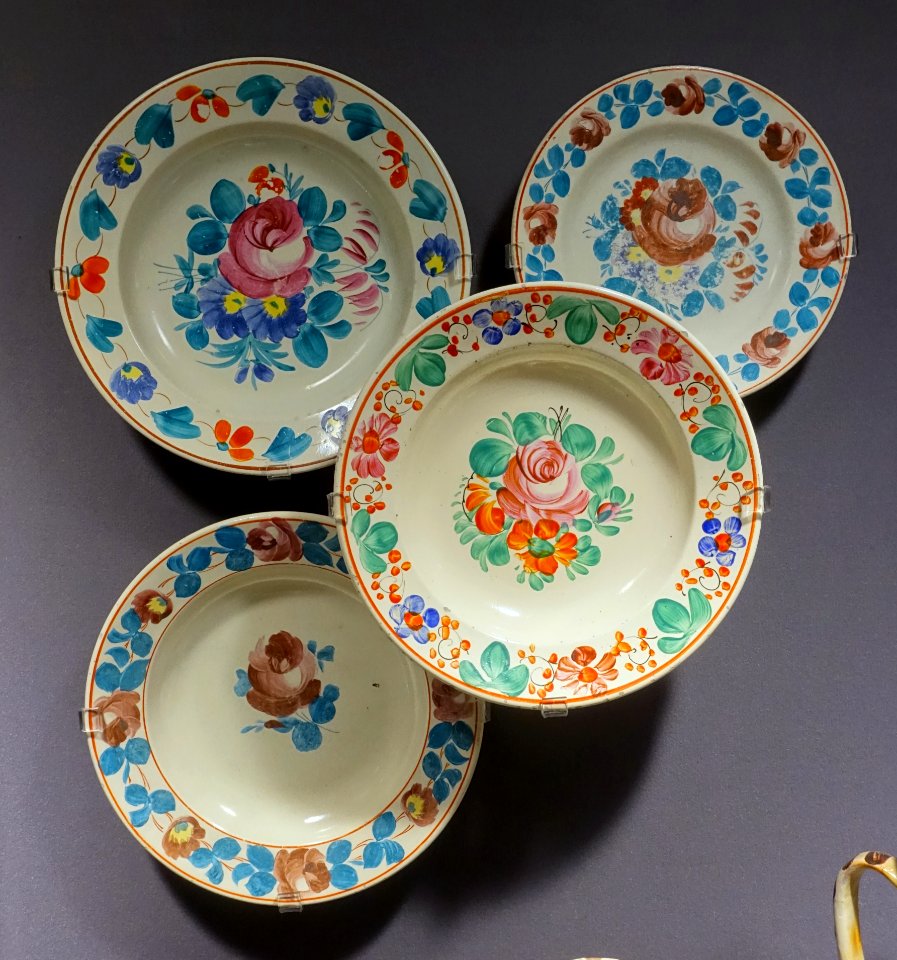 Four plates, Hungary, Murany, late 1800s, ceramic - Museum of Anthropology, University of British Columbia - DSC08783