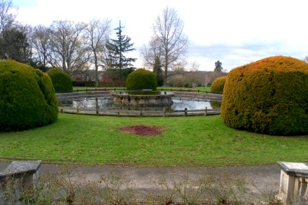 Fountain and Pond Basin at Milton Mount Gardens, Pound Hill, Crawley