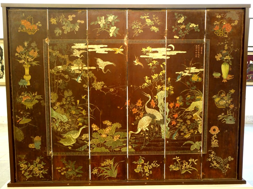Four seasons, lacquer engraving - Vietnam National Museum of Fine Arts - Hanoi, Vietnam - DSC05121