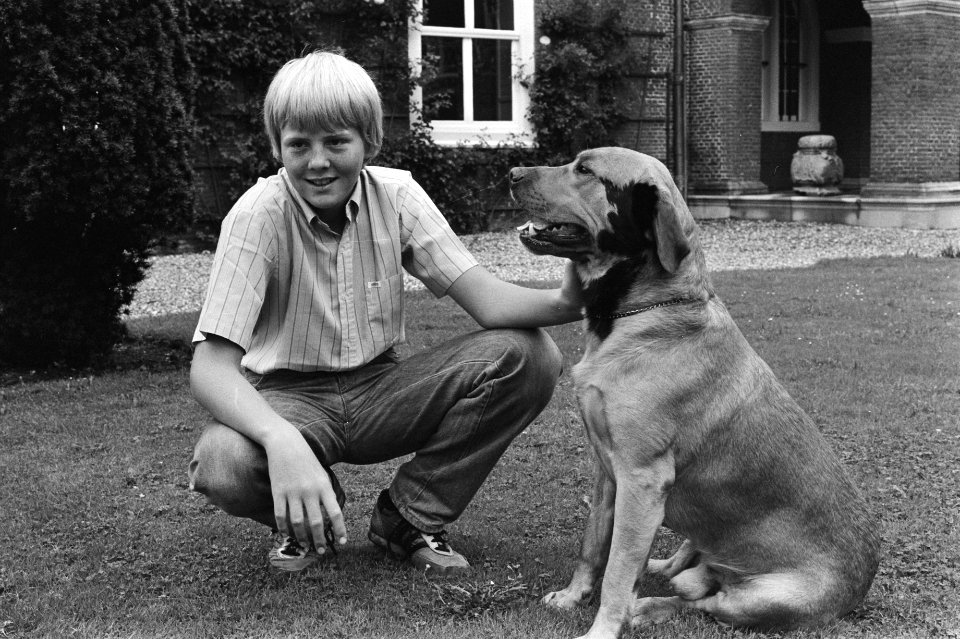 Foto-uurtje Koninklijke Familie op Huis ten Bosch Willem Alexander met hond, Bestanddeelnr 932-2830