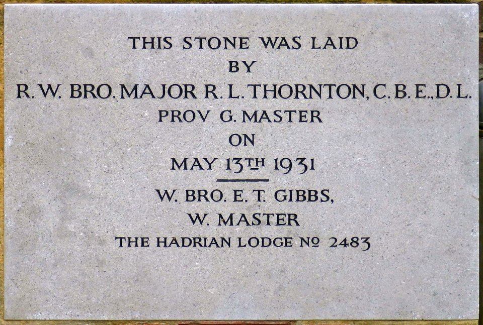 Foundation Stone, Masonic Lodge, Wilton Road, Bexhill