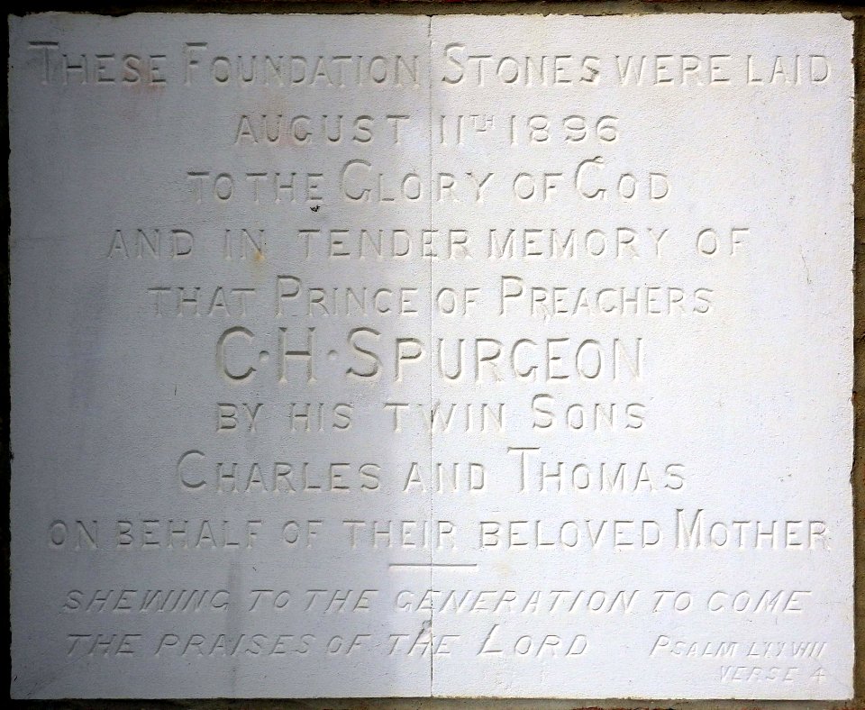 Foundation stone, Beulah Baptist Church, Bexhill