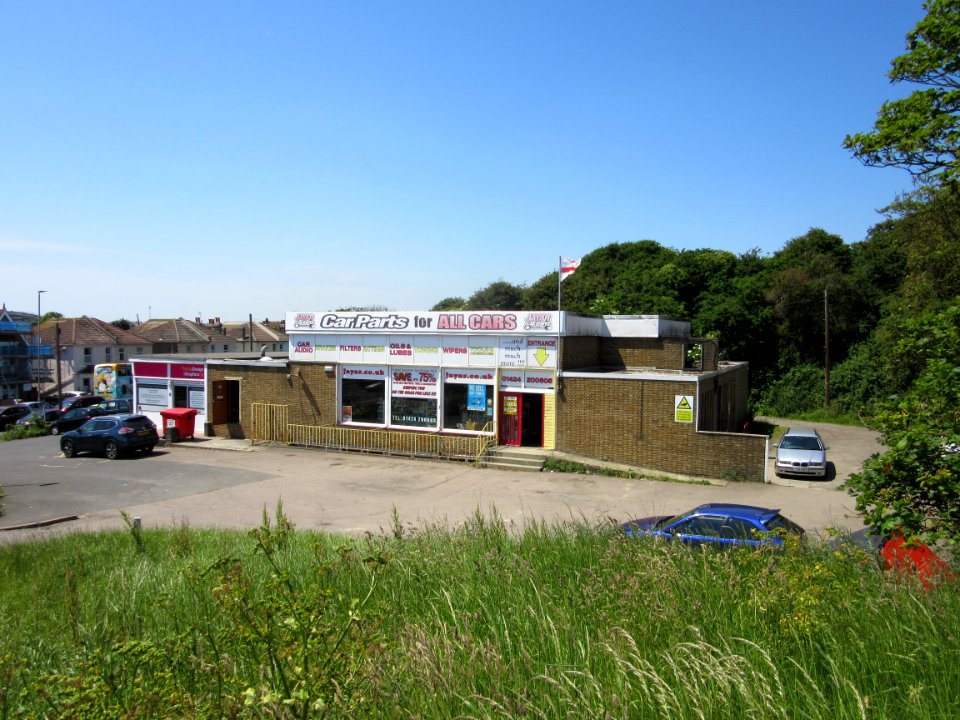Former Church of the Holy Ghost (RC), Bexhill Road-Harley Shute Road junction, Bulverhythe, Hastings (June 2015) (1)