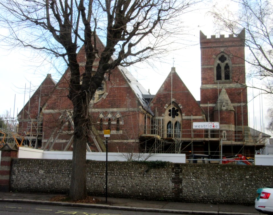 Former Holy Trinity Church, Blatchington Road, Hove (NHLE Code 1187541) (December 2016, during conversion) (4)